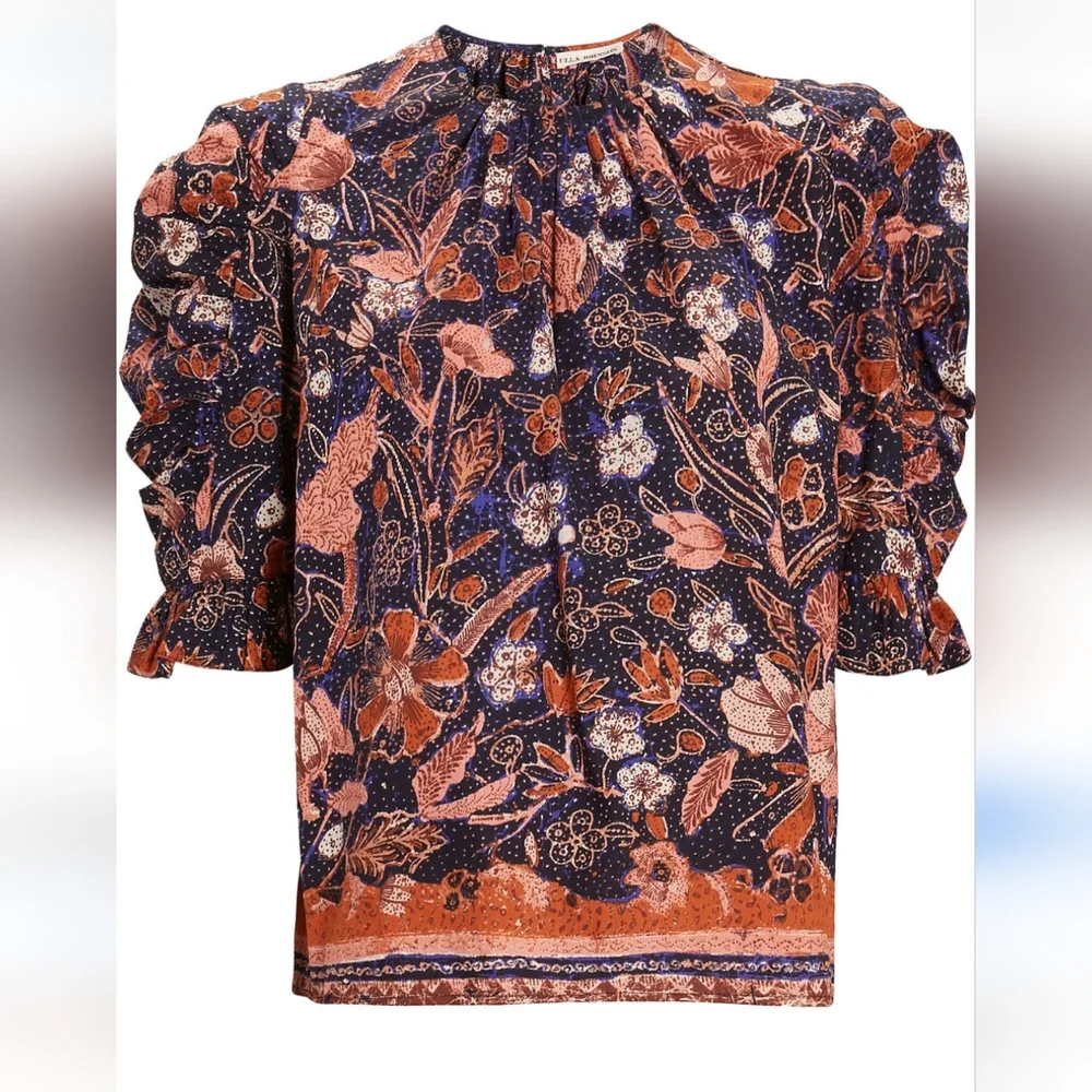 ULLA JOHNSON JONI FLORAL PUFF SLEEVE BLOUSE PEASANT BOHO 4